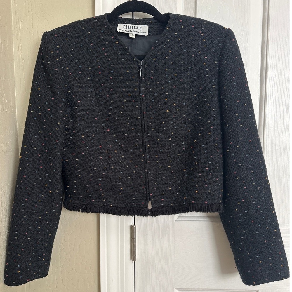 Vintage 80s/90s Chetta B Confetti Tweed Evening Jacket Lisa Moran Boutique Sz 4‎